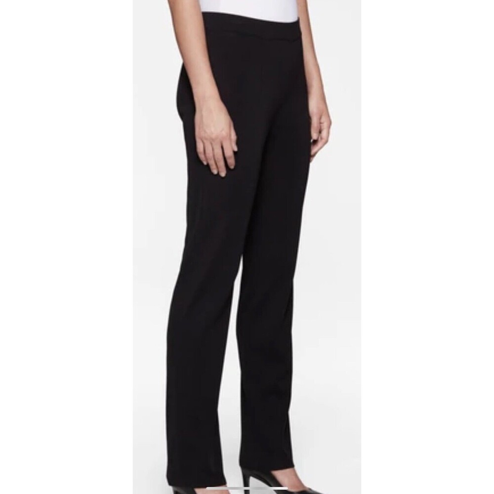 Misook Women's Pants Dark Black Stretch Side Zip Cuffed Size 10 X 29 NWT